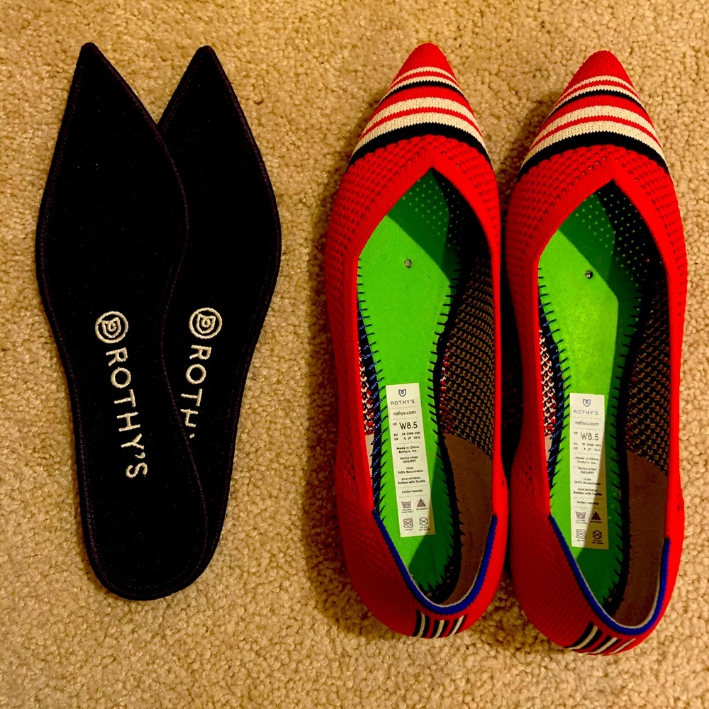 Rothy’s Cherry Red Captoe Points (Size 8.5)